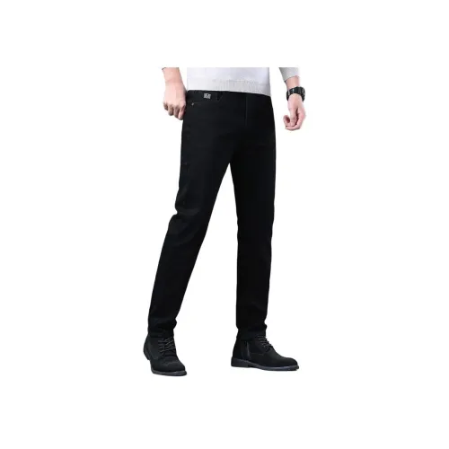 YUQIAN Черные Мужские Джинсы