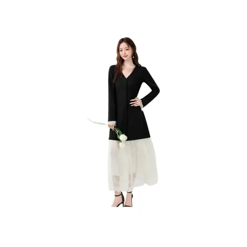 WUSHANSHAN Длинное платье с длинными рукавами женское