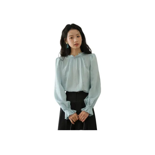 MISHOW Blue Women's Shirts MISHOW Синие Женские Рубашки