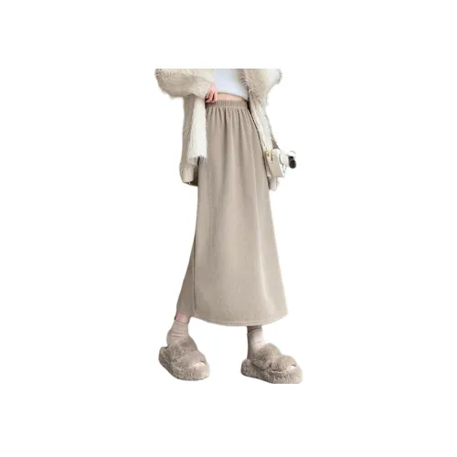 Ya sheep people Хаки Женские Вязаные Длинные Юбки