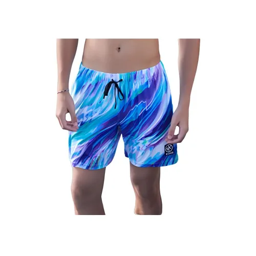 ZOKE Плавательные шорты Мужские Синий Фиолетовый Белый Узор