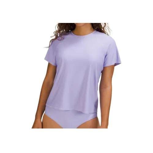 lululemon Waterside Relaxed Реглан-рубашка с короткими рукавами Женская Дымчатый Светло-фиолетовый