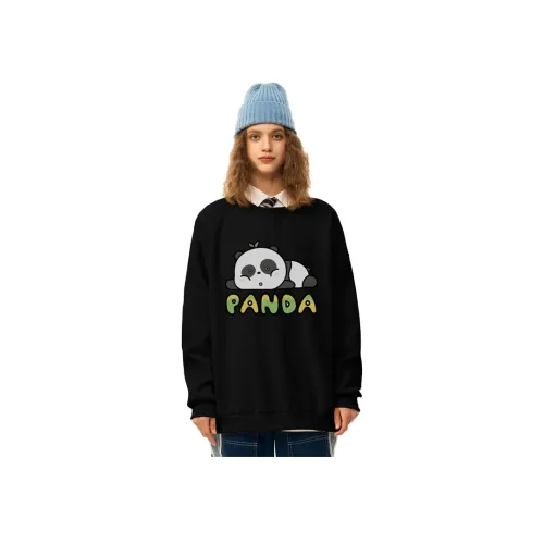 RENBEN Рукав с оборками Длинный рукав Пуловер Свитшот с круглым вырезом Унисекс