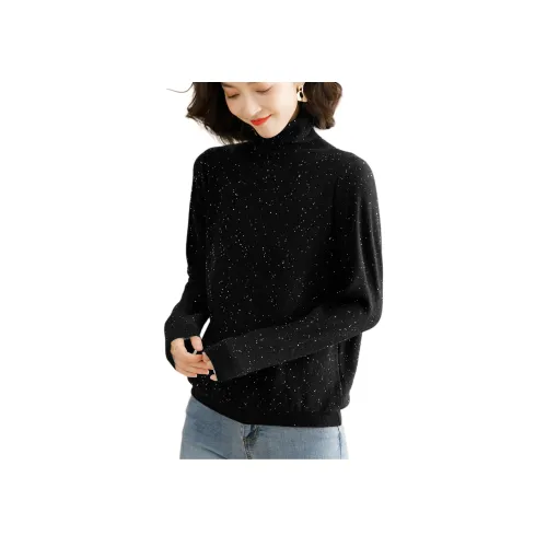 MJ Длинный рукав Высокий возраст Пуловер Трикотаж Женский