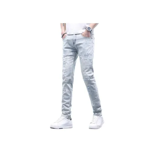 JIKENDI Светло-синие мужские джинсы