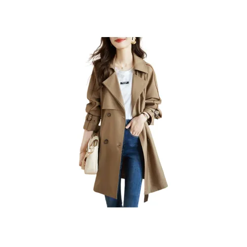 Mo Han Yi Mei Тренчкот Женский Хаки