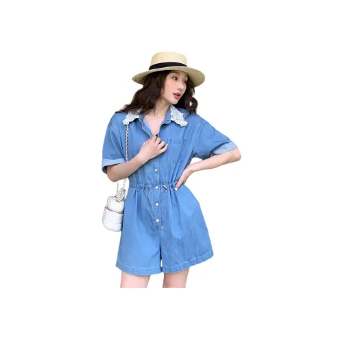 NANING9 Синий Женские Комбинезоны