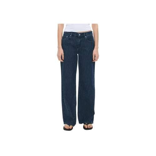 GLASSONS Полоска Низ Шаговый шов Широкие брюки Джинсы Женские