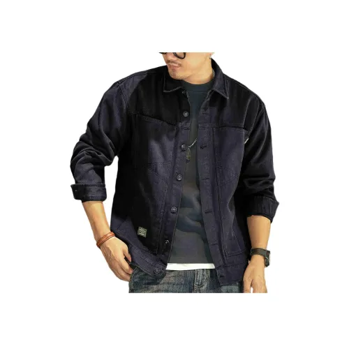 GELANLU Denim Jacket Men's Black