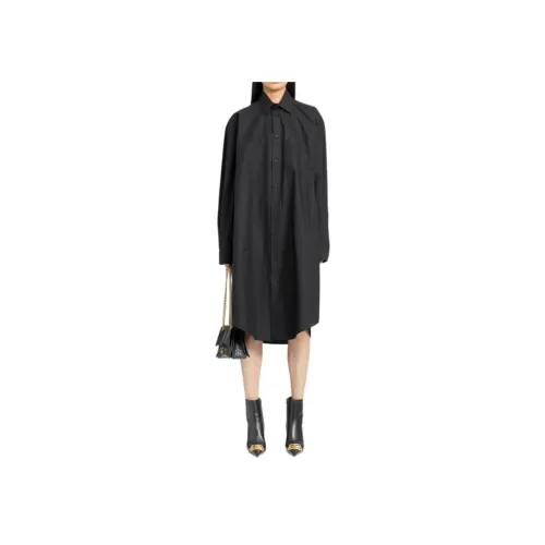 BALENCIAGA Черное Женское Длинное Платье с Рукавами