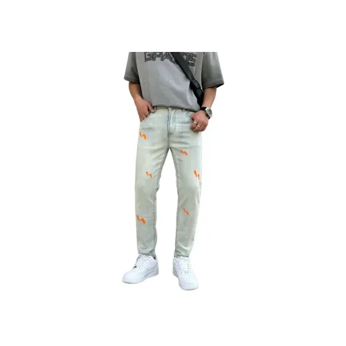 HIPHOPPUNKS Светло-синие мужские джинсы