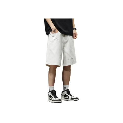 JIKENDI Белые Мужские Джинсовые Шорты