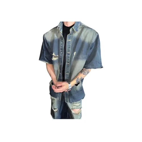 Humanism 1986 Винтажная синяя унисекс рубашка