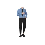 Светло-синий топ, черная одежда, комплекты длиной до щиколотки