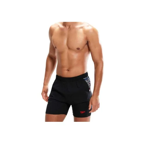 Speedo Плавательные шорты Мужские Черные Красные