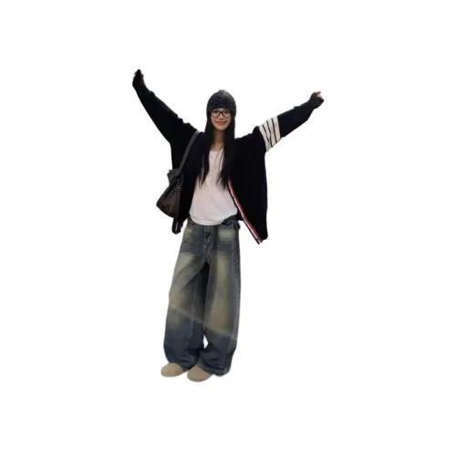 Mu Xiao Xin Темно-синий Синий Женский Трикотаж