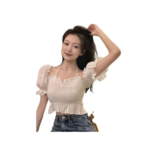 The Temptation Of The Muse Рукав-буф Т-рубашка Женская Белая