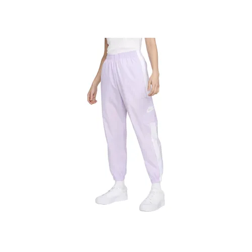 Nike Вязаные тренировочные штаны женские цвет пыльно-фиолетовый