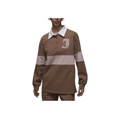 Джордан Поло Женские Ancient Коричневый Оксфорд Розовый Белый