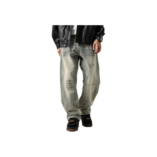 HIPHOPPUNKS Синий Серый Мужские Джинсы