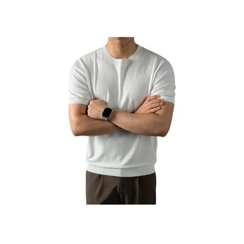 PERDONTOO Трикотаж Высококачественный Светлый Роскошный Французский Короткий Рукав Т-Рубашка Мужская