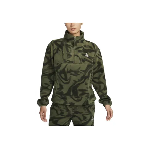 nike ACG 'Волк Дерево' Толстовка Женские Средне-оливковый зеленый