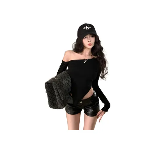 ZVJH Черные Женские T-рубашки