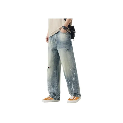 CLOUDYCATS Винтажные синие унисекс джинсы