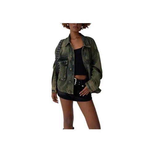 PRINCESS POLLY KIER OVERSIZED Куртка Деним Куртка Женские Антиквар WASH Фальш Винтаж Wash