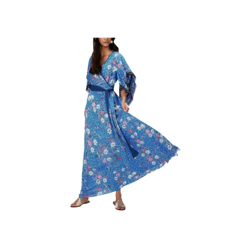 Diane von Furstenberg Короткое платье с короткими рукавами женское синее