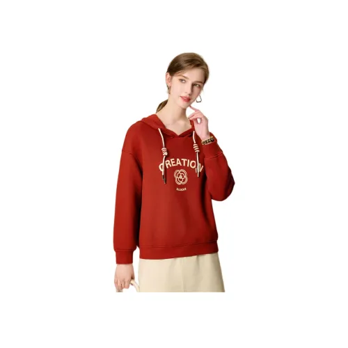 FENHONGMALI Толстовка Женская Оранжевая Красная