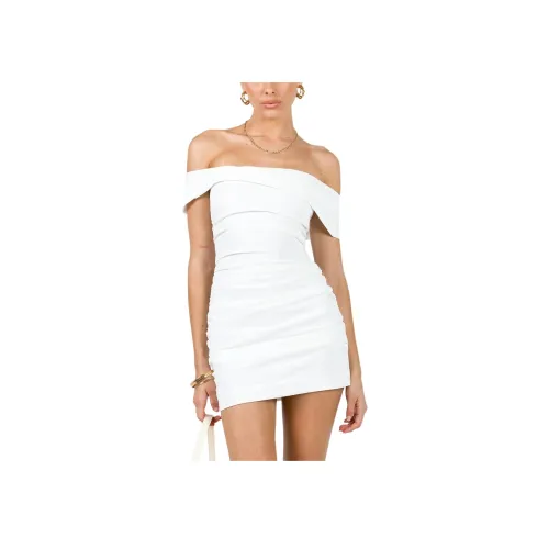 PRINCESS POLLY Marcia Мини Платье с Короткими Рукавами Женское Белое White