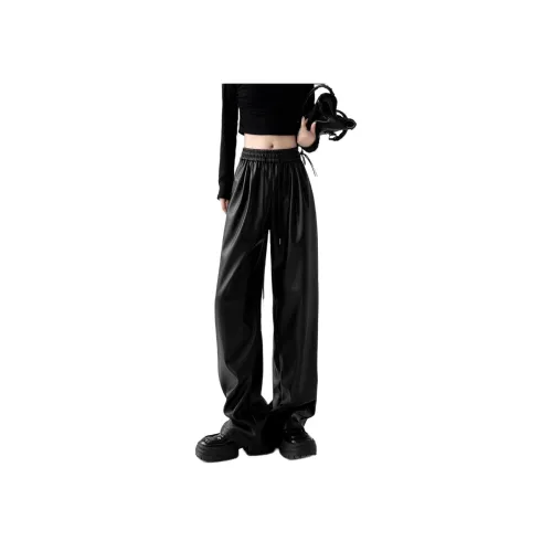 Ya Sheep People Кожаные брюки женские черные