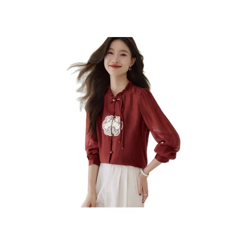 Mo Han Yi Mei Рубашка Женская Красная