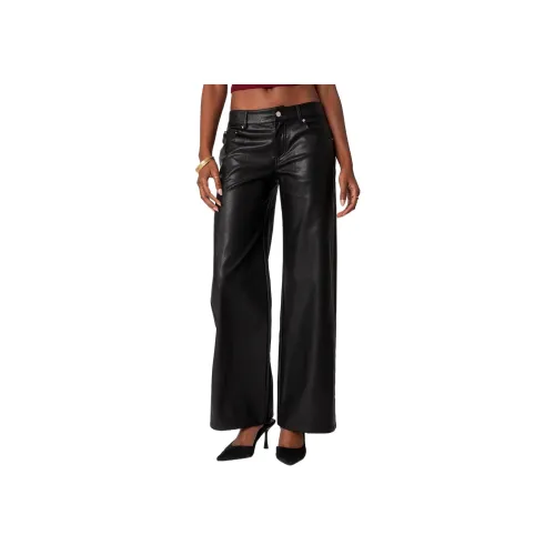 Edikted Искусственная кожа Straight Кожаные брюки Женские