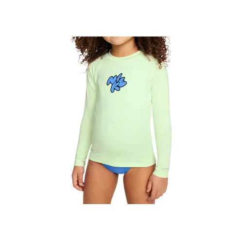 nike Dri Fit T Рубашка Плавание Hydroguard Слабый Желтый Зеленый Дети Возраст 3-7 Лет