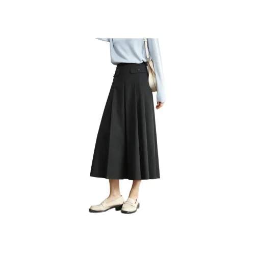 HIPPIEMISS Повседневная длинная юбка женская темно-серый