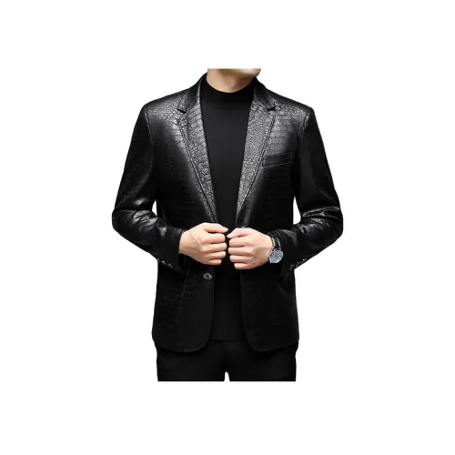 TAIZILONG Черные Мужские Кожаные Куртки