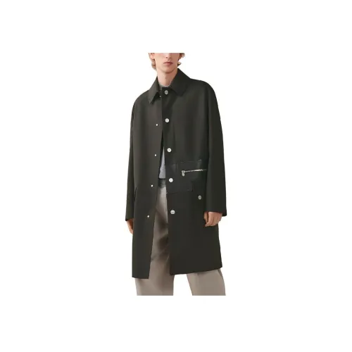 HERMES SS23 Тренчкот Мужской Оливково-зеленый