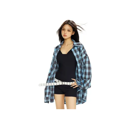 SHUHAOBAI Синий Женская Рубашка