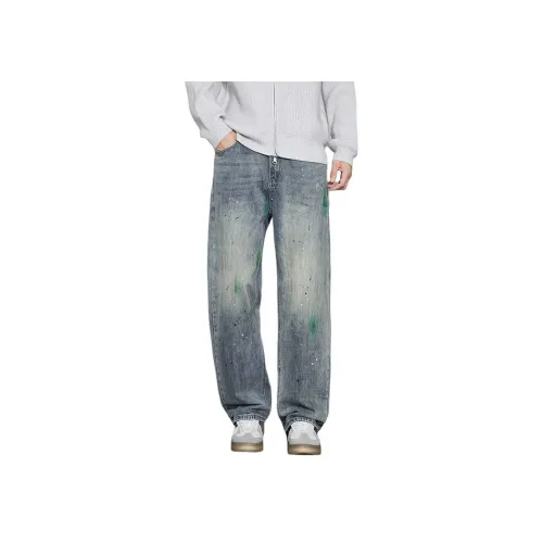 UOOHE Винтажные синие унисекс джинсы