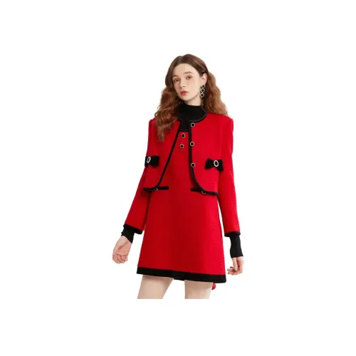 Caroline Cropped Coat Women's Red