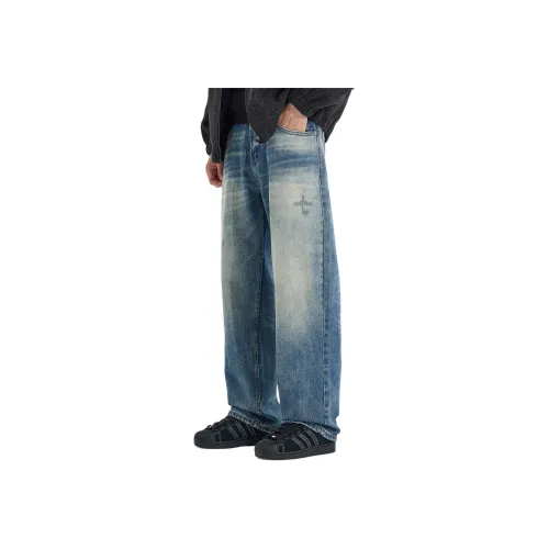 Clog Heel Осенний Джинсы Прямой крой Унисекс