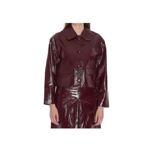 Self Portrait Кожа Куртка Женская Красная