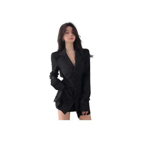 ZVJH Черные Женские Рубашки