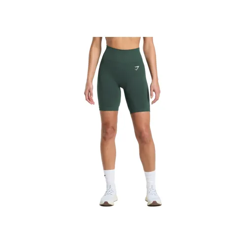 GYMSHARK Йога Шорты Женские Лесной Зеленый Лен