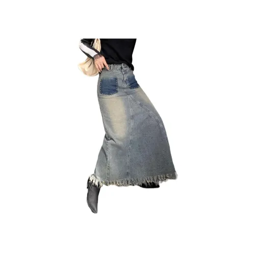 NANING9 Деним Длинная Юбка Женская