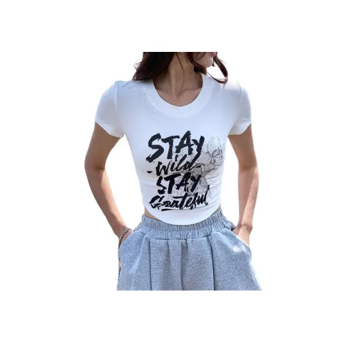 NANING9 Белая Женская Футболка