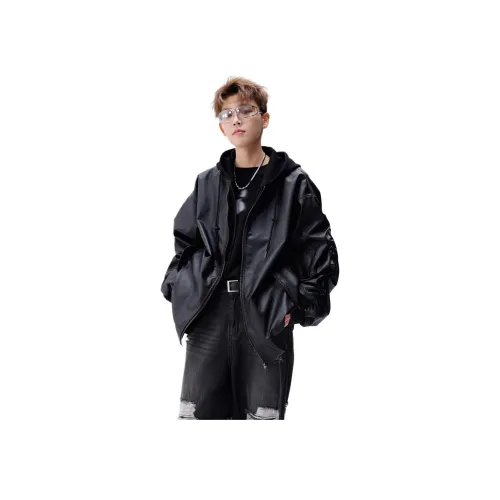 SOCKKEY Черный Унисекс Кожаные куртки