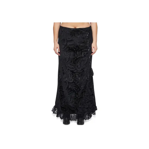 Dolls Kill Widow Плюс Veiled Sorrows Maxi Юбка Повседневный Длинный Юбка Женские Черный Черный